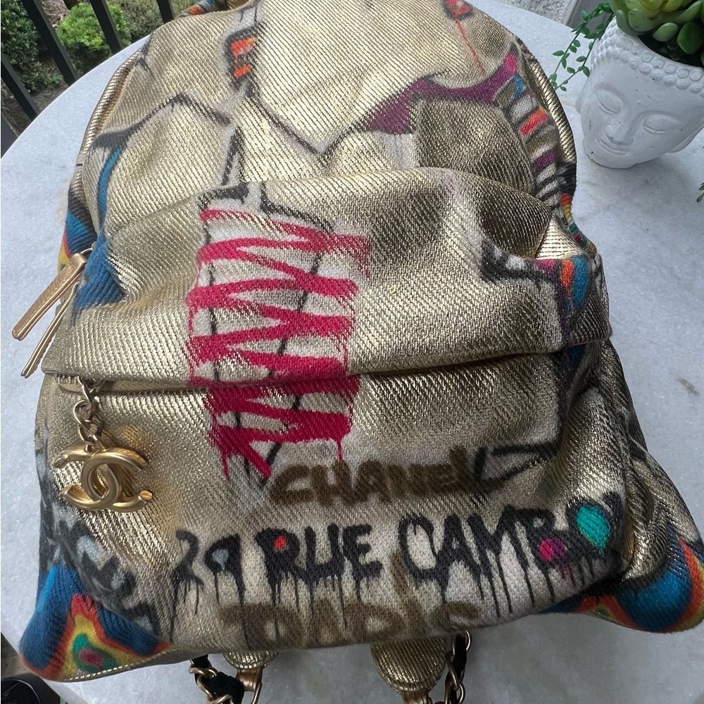 CHANEL Graffiti Street Spirit Printed Backpack